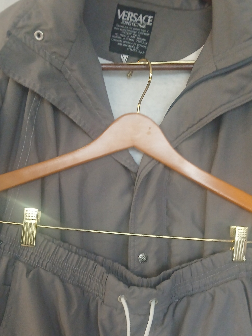 Versace Men's Windbreaker Jacket and Cargo Pants Set - Gray - Picture 9 of 16
